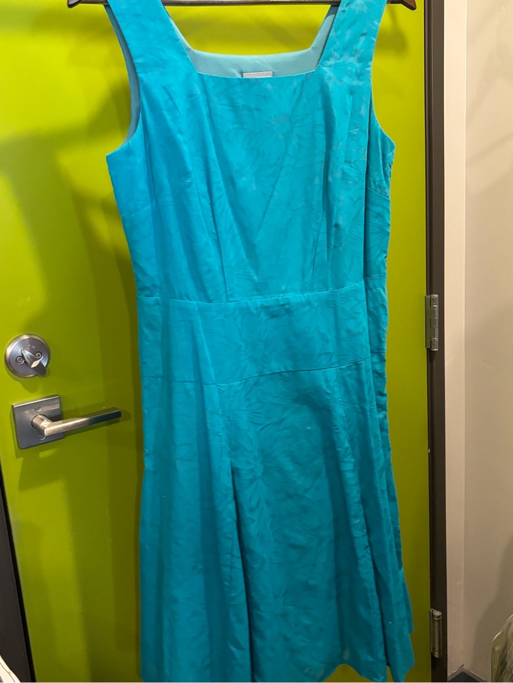 Vintage NEVER WORN Rabbit Rabbit Rabbit by Nordstrom Teal Square-Neck Dress - Picture 13 of 13
